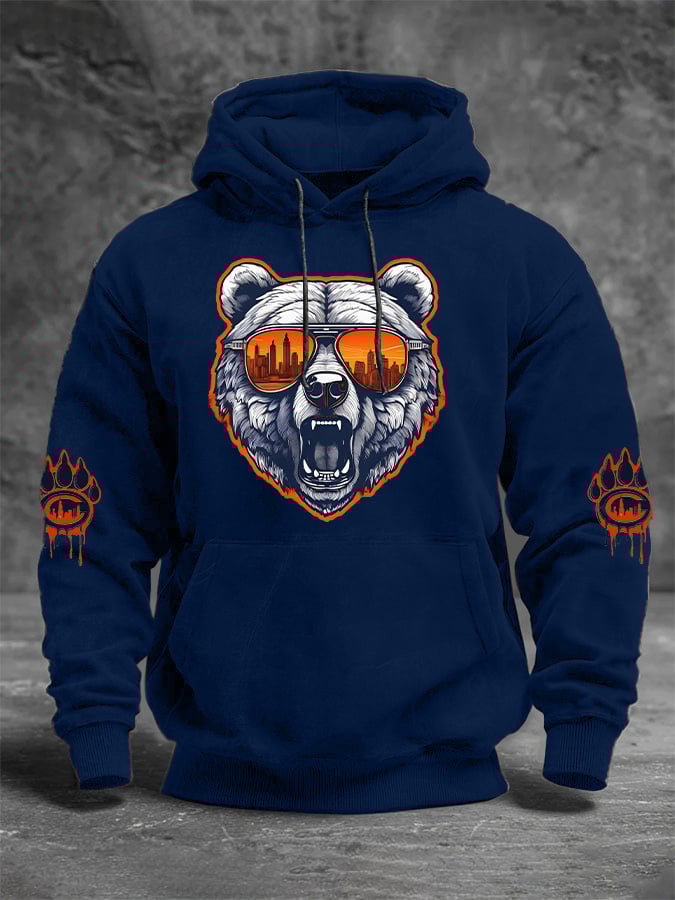 Men's Rugby Print Long Sleeve Hoodie