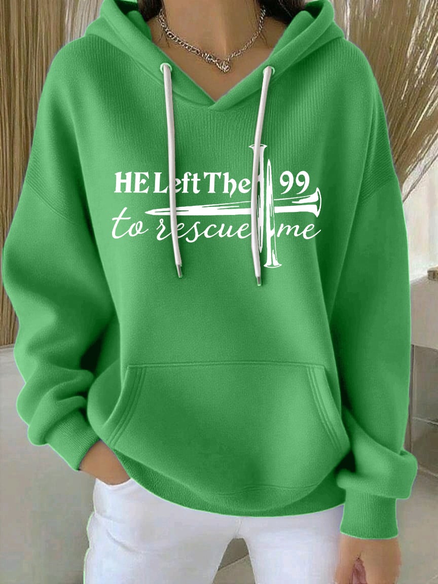 Women's Faith Print Casual Hoodie