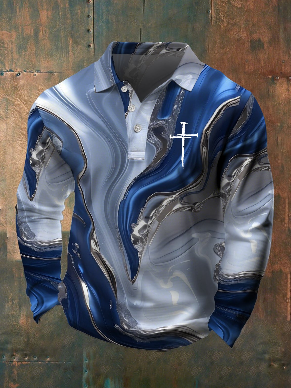 🔥Buy 3 Get 15% Off🔥Men's Casual Faith Retro Contrast Color Long Sleeve Polo