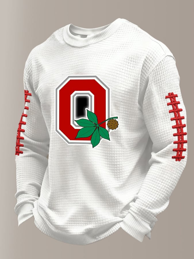 Men's Rugby Print Casual Long-Sleeved Top