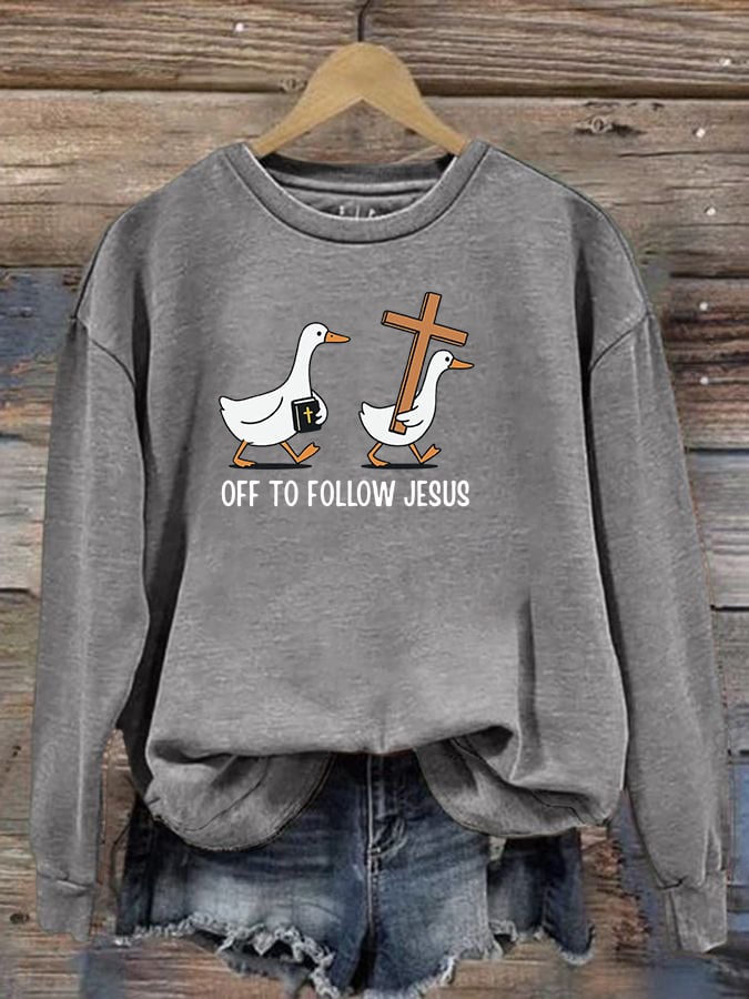 Women's OFF TO FOLLOW JESUS printed Sweatshirt