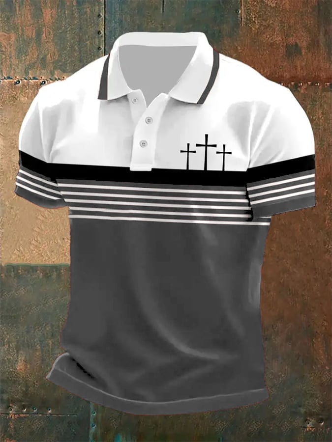 🔥Buy 3 Get 15% Off🔥Men's Retro Faith  Casual Printed Polo Shirt
