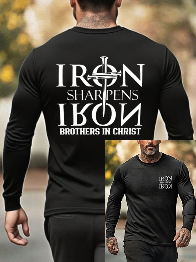 🔥Buy 3 Get 15% Off🔥Men's Iron Sharpen Iron Printed Christian T-shirt