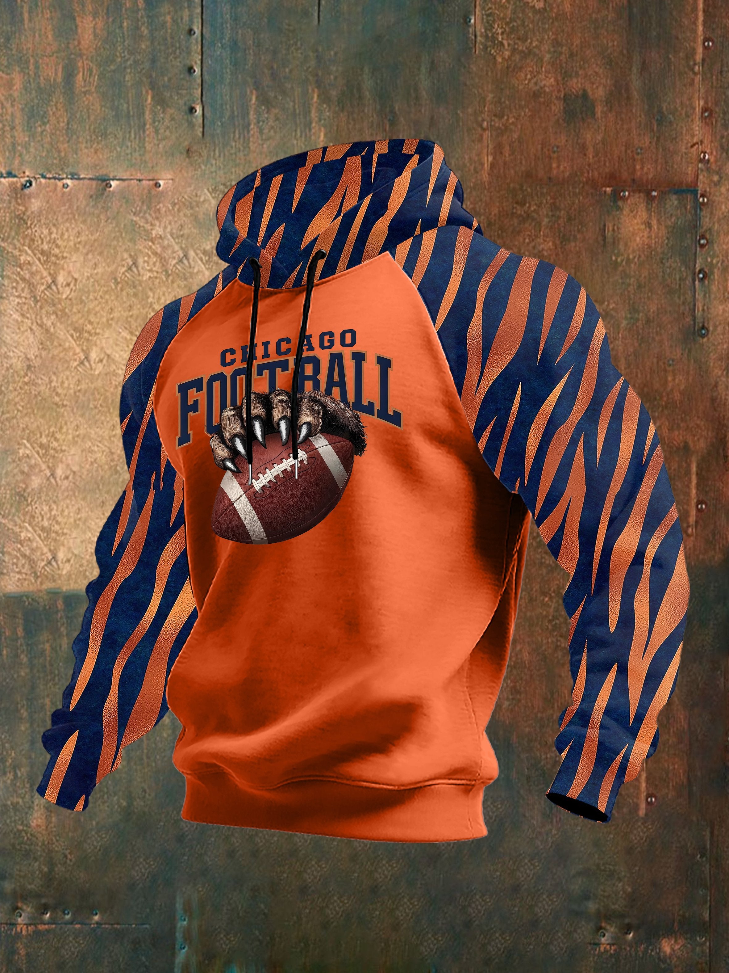 Men's rugby print hoodie