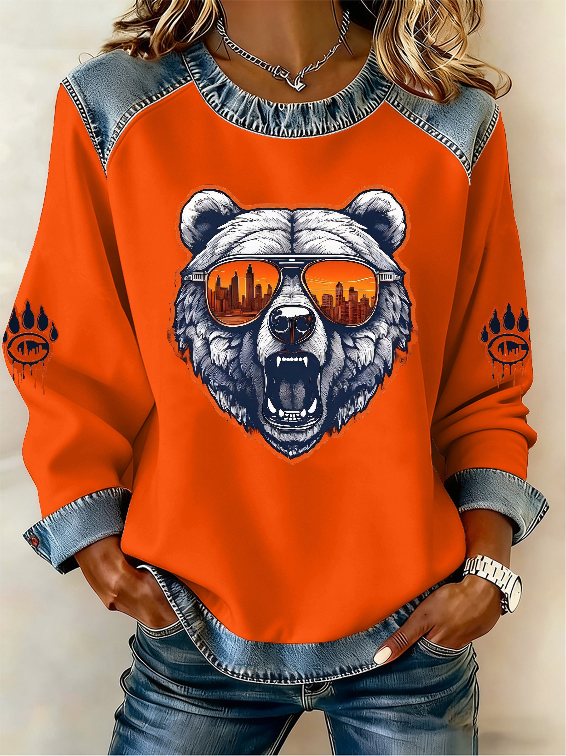 Women's Football Print Sweatshirt