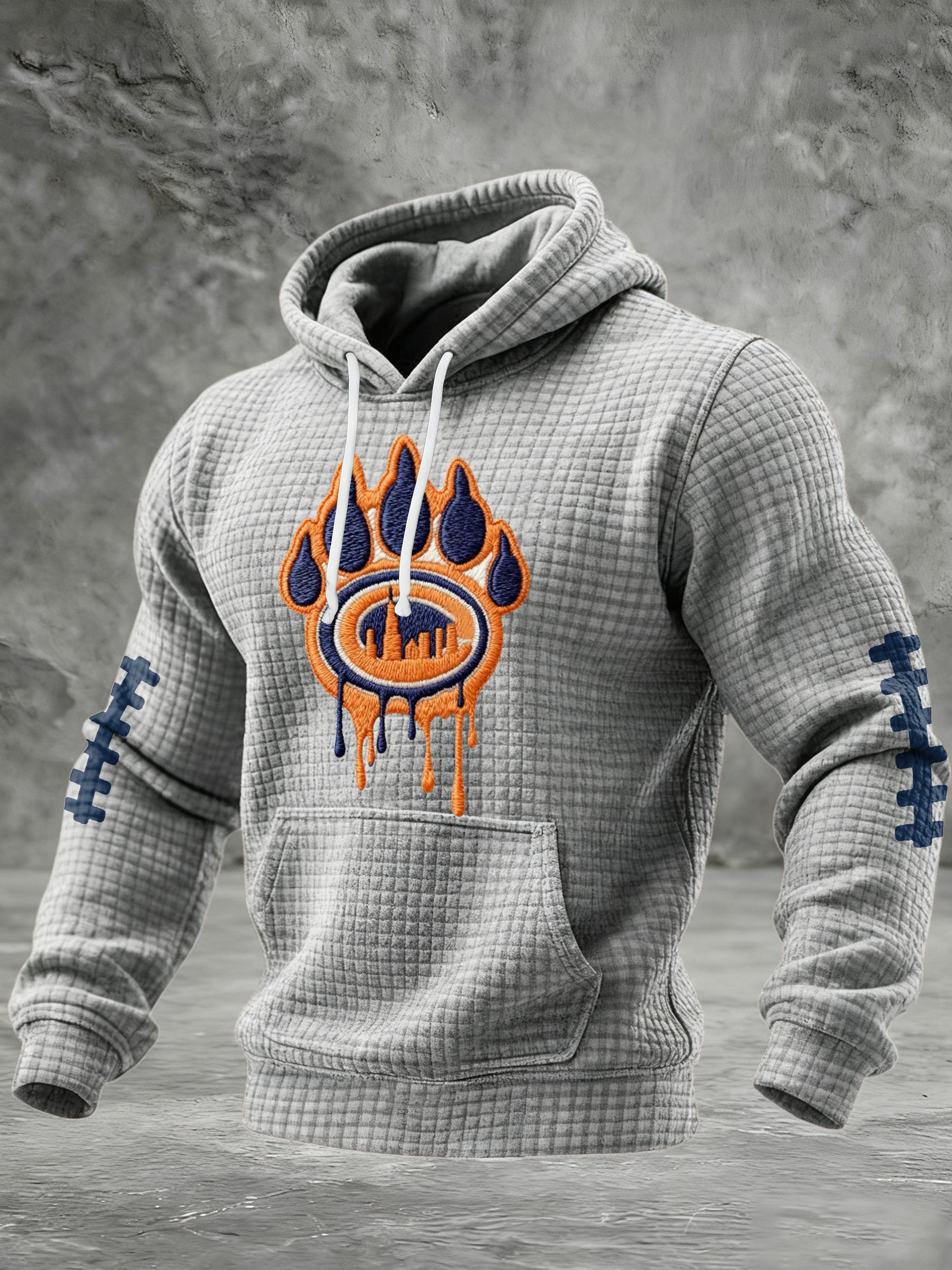 Men'S Football Printed Hooded Sweatshirt