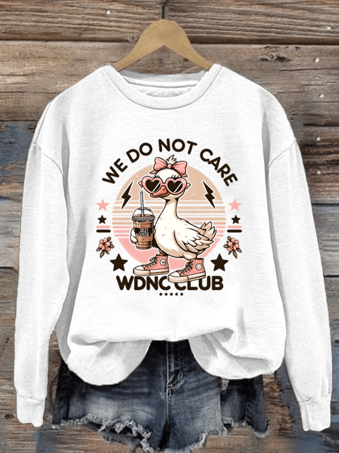 Women's Retro Funny Proud Member Of Club We Do Not Care Menopause Perimenopause Print Sweatshirt