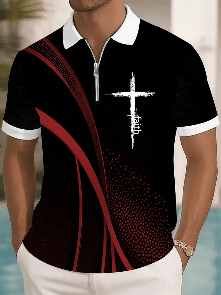š„Buy 3 Get 15% Offš„Men's Faith Printed POLO Shirt