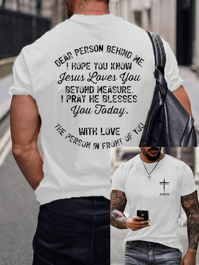 🔥Buy 3 Get 15% Off🔥Dear Person Behind Me I Hope You Know Jesus Loves You T-shirt