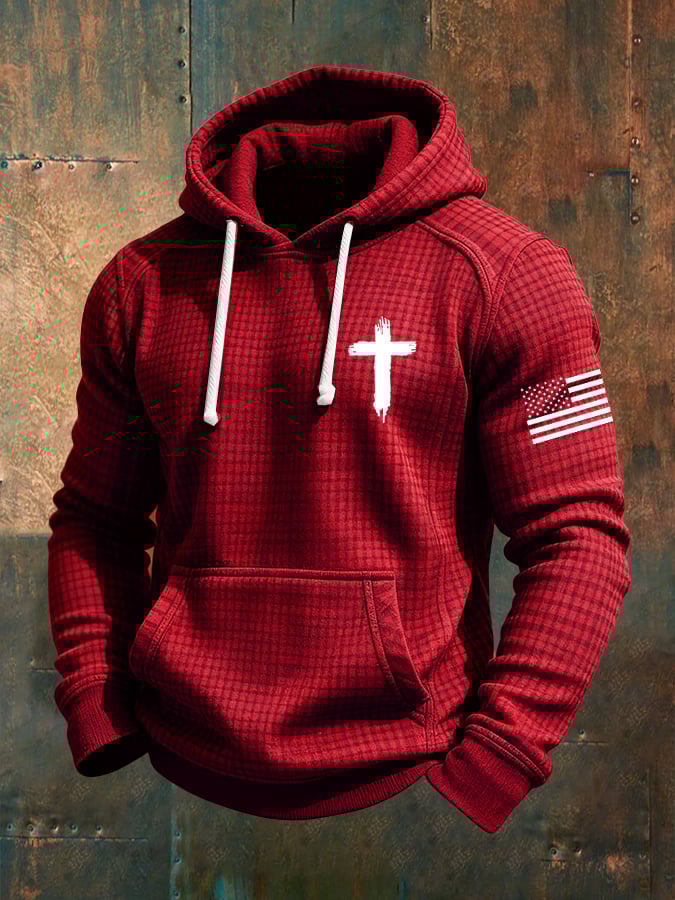 Men's Casual Faith Checkered Jacquard Sweatshirt
