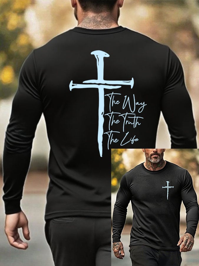 🔥Buy 3 Get 15% Off🔥Men's The Way The Truth The Life Print T-Shirt