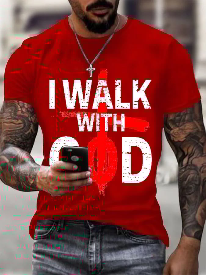 🔥Buy 3 Get 15% Off🔥Men's My Walk with God T-shirt