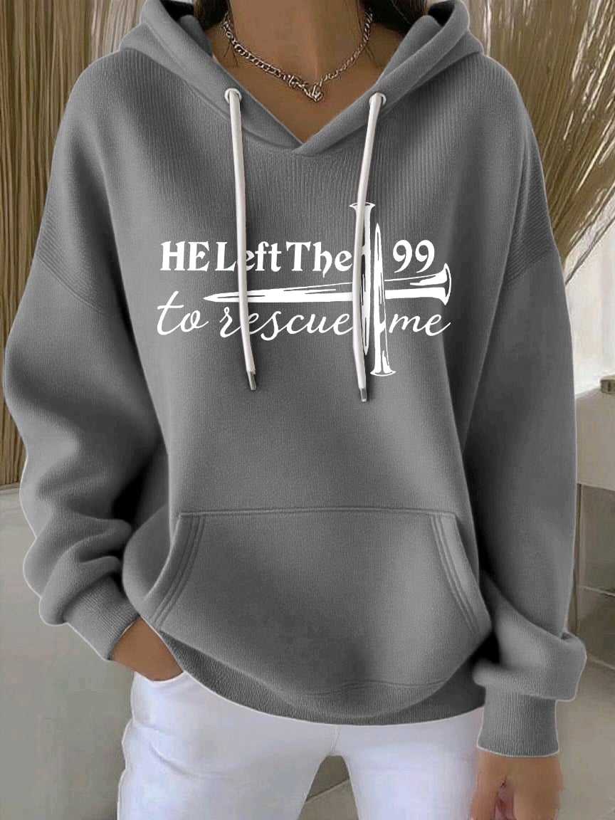 Women's Faith Print Casual Hoodie