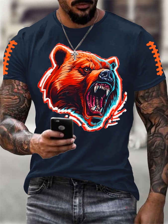 Men's Football Print Casual T-Shirt