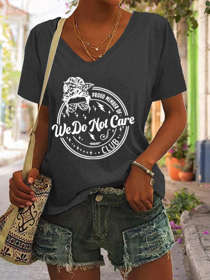 Women's V-neck Retro Funny Proud Member Of Club Menopause Perimenopause Print T-Shirt