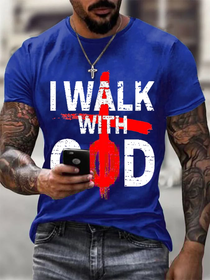🔥Buy 3 Get 15% Off🔥Men's My Walk with God T-shirt
