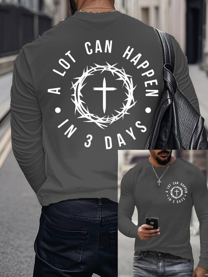 🔥Buy 3 Get 15% Off🔥Men's Raven's A Lot Can Happen In 3 Days  Printed Long Sleeve Top