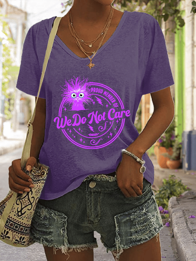 Women's Retro Funny Proud Member Of Club We Do Not Care Menopause Perimenopause Print T-Shirt