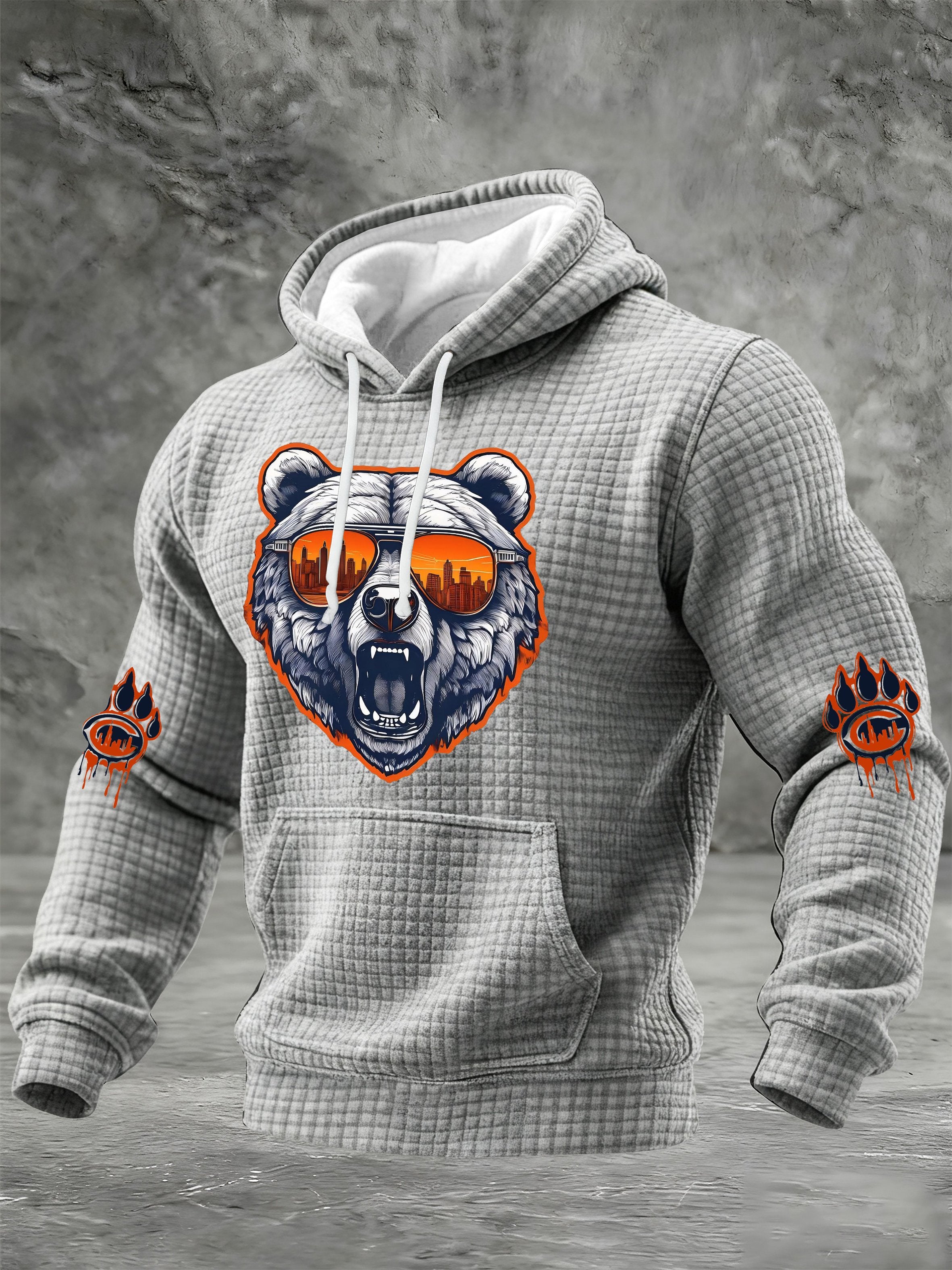 Men'S Casual Printed Hooded Sweatshirt
