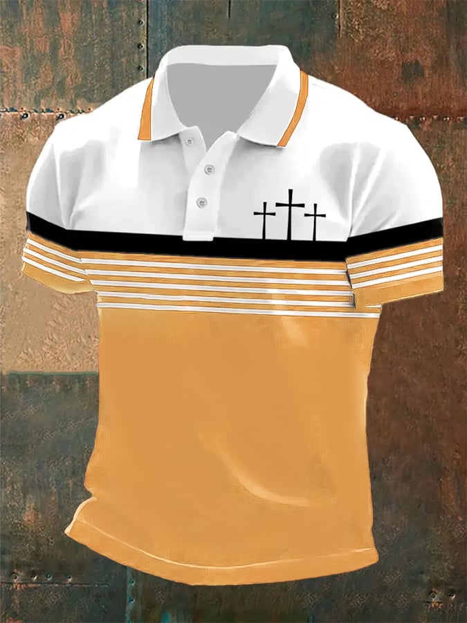 🔥Buy 3 Get 15% Off🔥Men's Retro Faith  Casual Printed Polo Shirt
