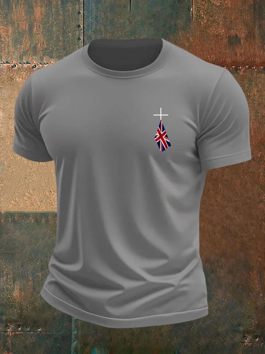🔥Buy 3 Get 15% Off🔥Men's Union Jack Print Crew Neck T-Shirt