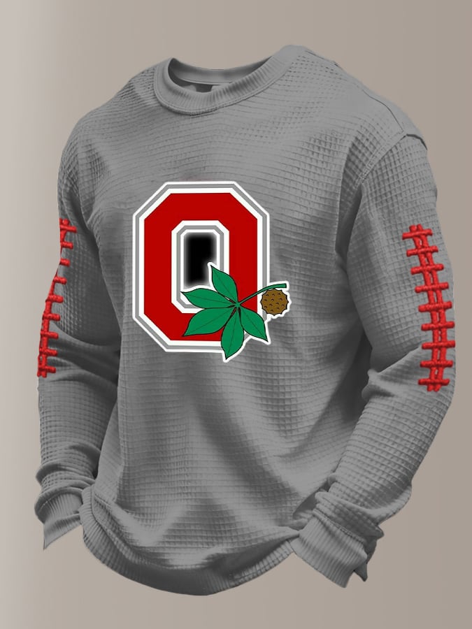 Men's Rugby Print Casual Long-Sleeved Top