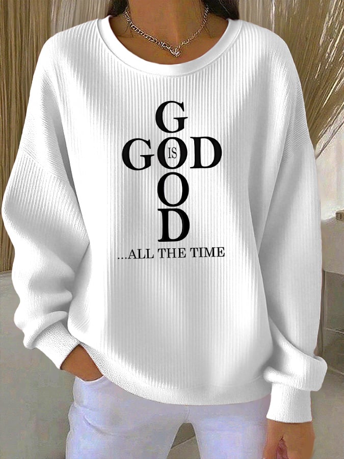 Women's Casual Faith Textured Sweatshirt