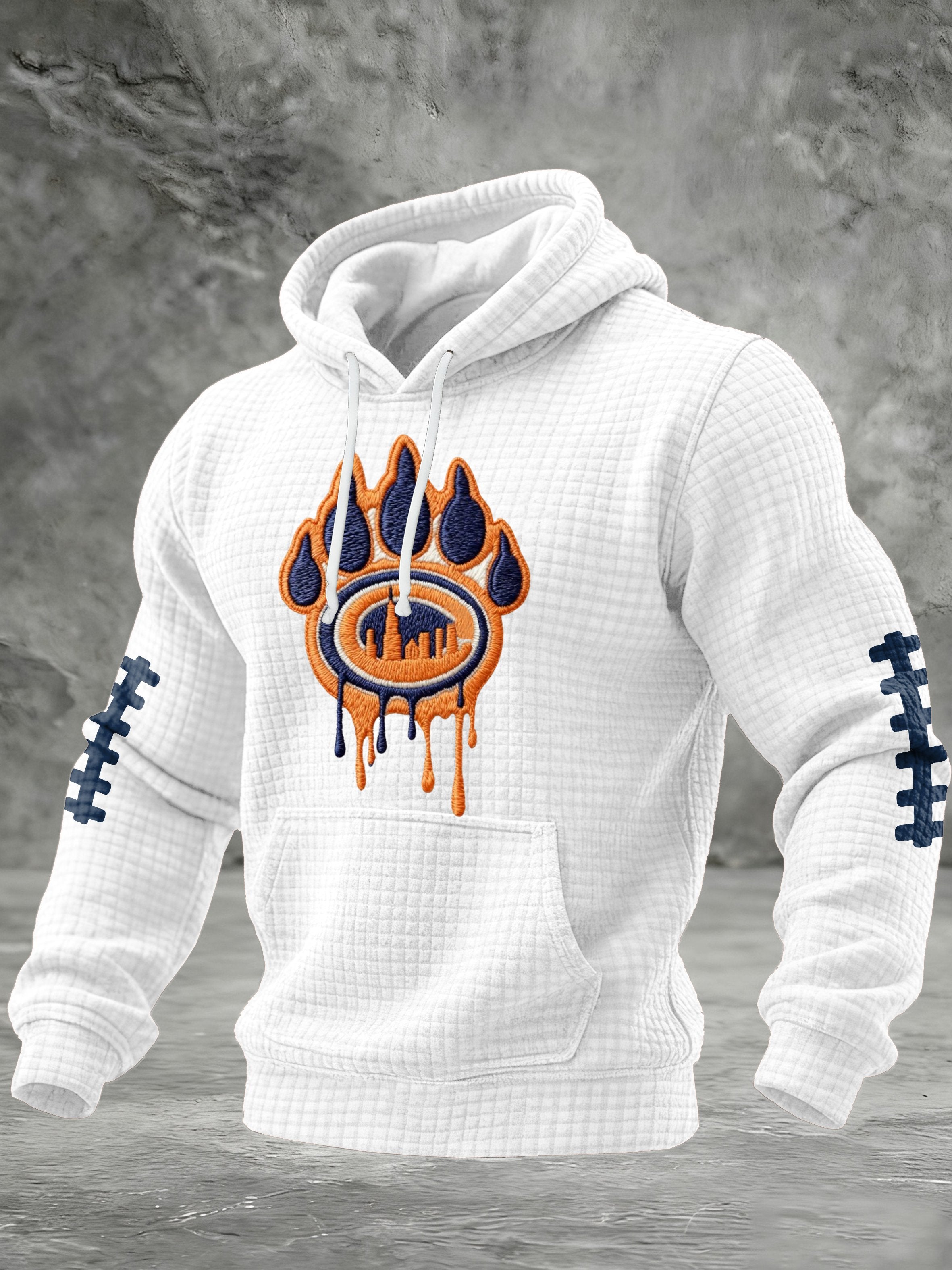 Men'S Football Printed Hooded Sweatshirt