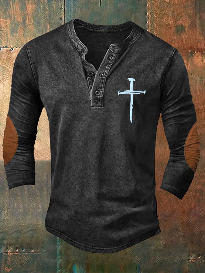 🔥Buy 3 Get 15% Off🔥Men's Faith Cross Print Top