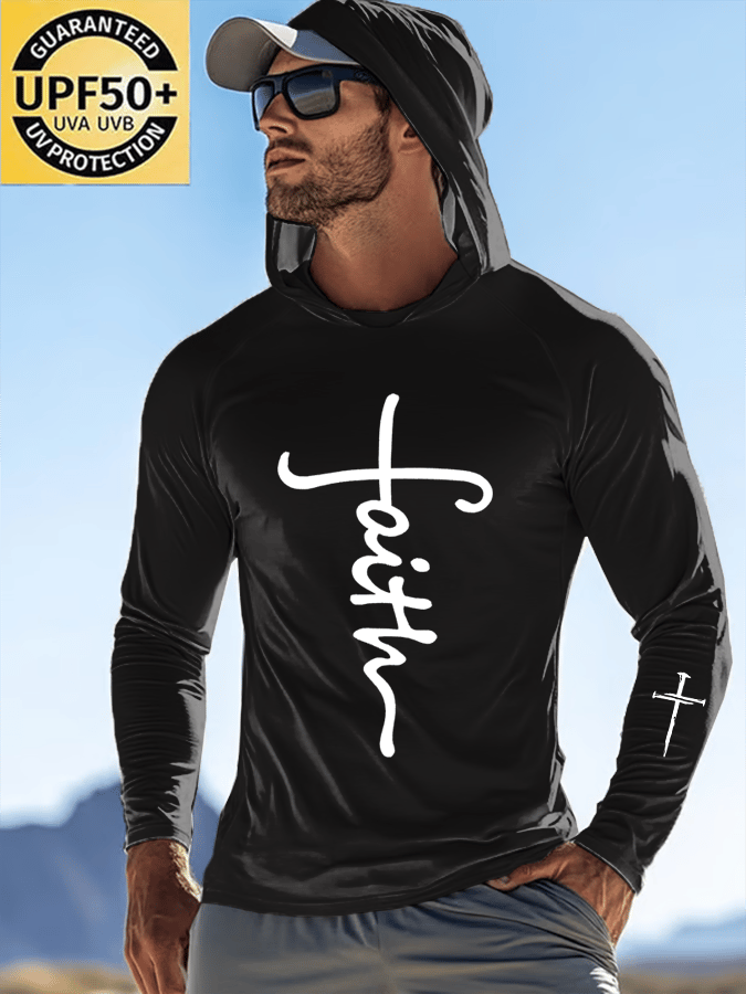 🔥Buy 3 Get 15% Off🔥🔥Hot Sale Picks 🔥Men's Faith Outdoor Sun Protection Breathable Cool Hooded Sun Protection Long Sleeve Top