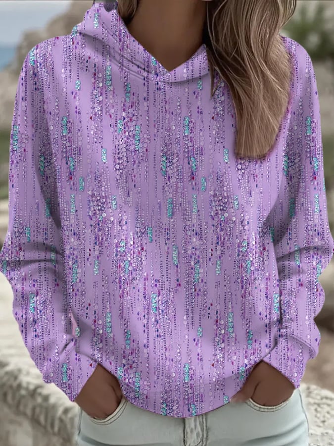 Women's Art Design Printed Hooded Sweatshirt