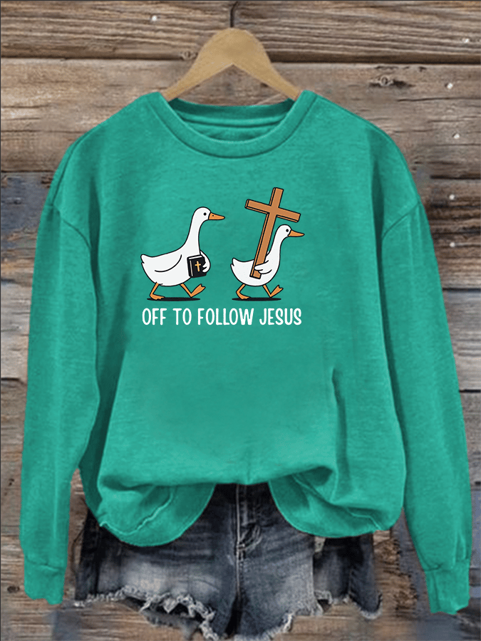 Women's OFF TO FOLLOW JESUS printed Sweatshirt