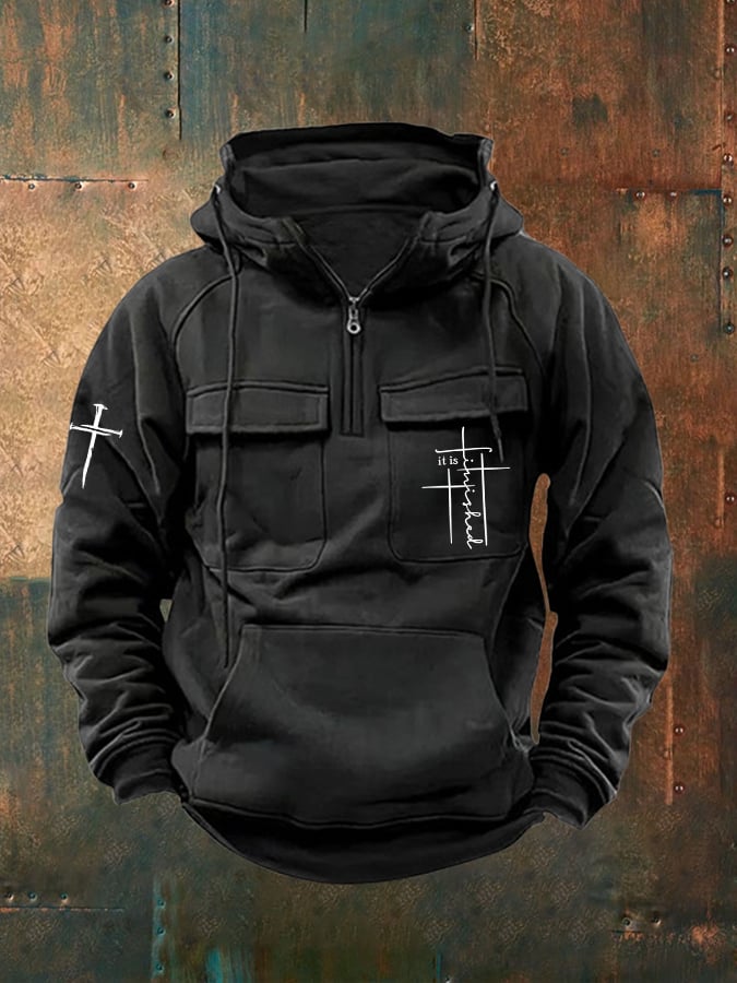 🔥Buy 3 Get 15% Off🔥Men'S It Is Finished Print Multi-Pocket Jacket