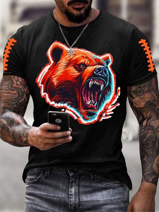 Men's Football Print Casual T-Shirt