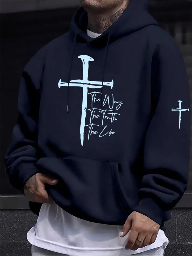🔥Buy 3 Get 15% Off🔥Men's Jesus The Way The Truth The Life Print Hoodie