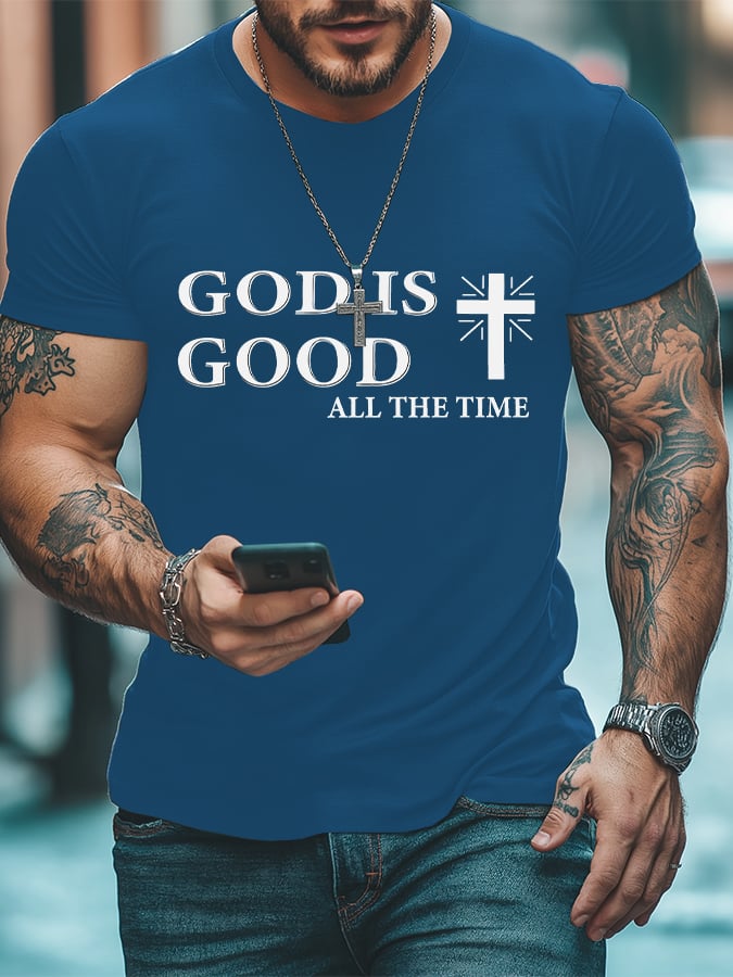 🔥Buy 3 Get 15% Off🔥Men's God Is Good Faith Printed T-Shirt