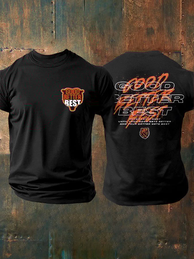 Men's Retro Good Better Best Print T-Shirt