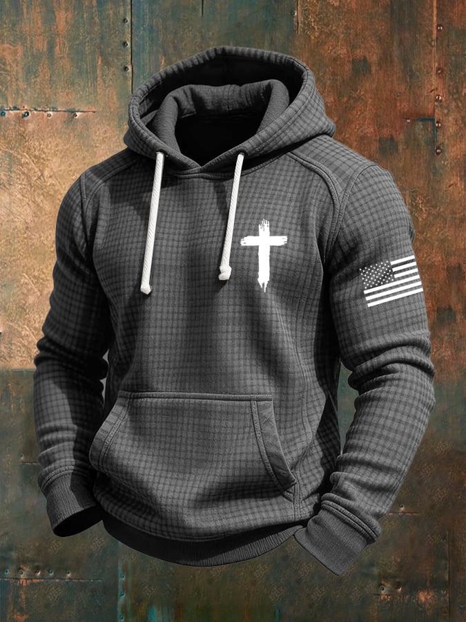Men's Casual Faith Checkered Jacquard Sweatshirt