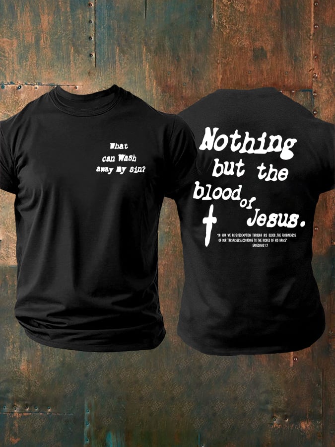 🔥Buy 3 Get 15% Off🔥Only The Blood Of Jesus Print Unisex Oversized Printed T-Shirt