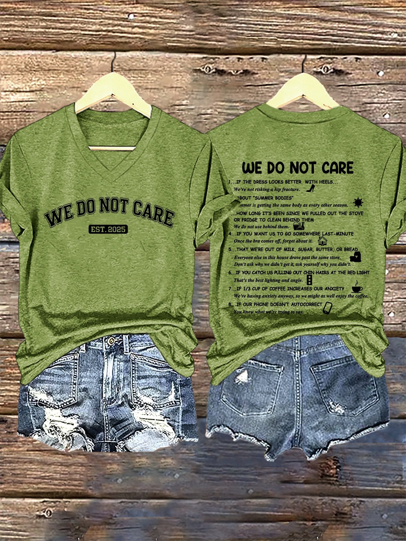 V-Neck Retro Funny WDNC Club Menopause Perimenopause Print T-Shirt