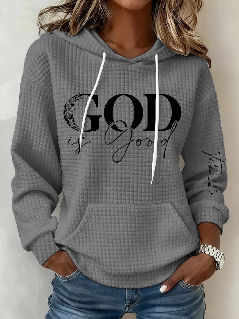 Women's Retro God Is Good Faith Printed Sweatshirt