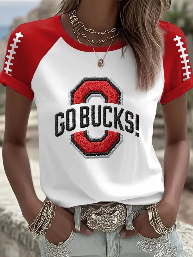 Women's Football Print Casual T-Shirt