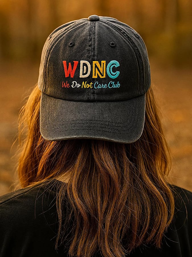 Unisex Retro Funny WDNC We Do Not Care Club Menopause Perimenopause Print Baseball Cap