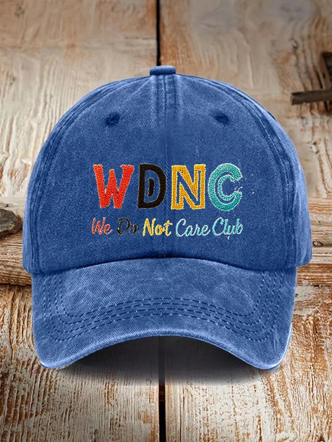 Unisex Retro Funny WDNC We Do Not Care Club Menopause Perimenopause Print Baseball Cap