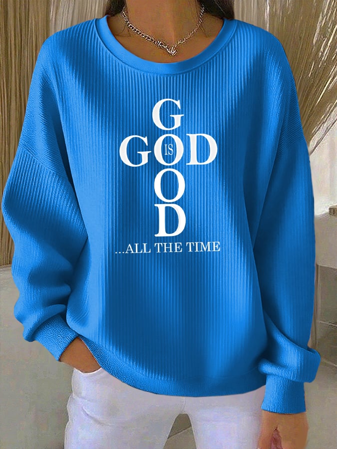 Women's Casual Faith Textured Sweatshirt