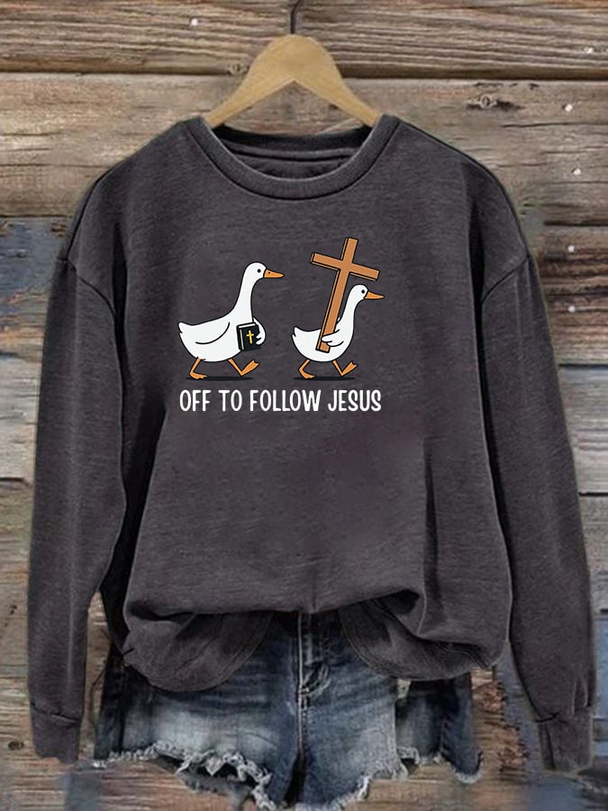 Women's OFF TO FOLLOW JESUS printed Sweatshirt