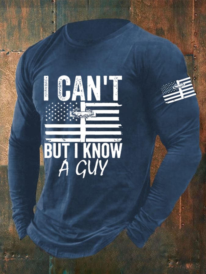 🔥Buy 3 Get 15% Off🔥Men'S I Can’T But I Know A Guy Christian Cross American Flag T-Shirt