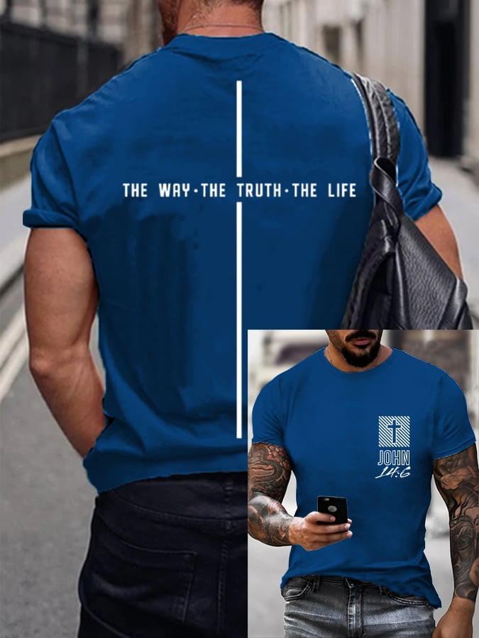 🔥Buy 3 Get 15% Off🔥Men's Vintage Faith The Way The Truth The Life Print T-Shirt