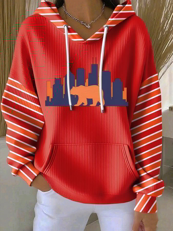 Women's Rugby Print Casual Sweatshirt