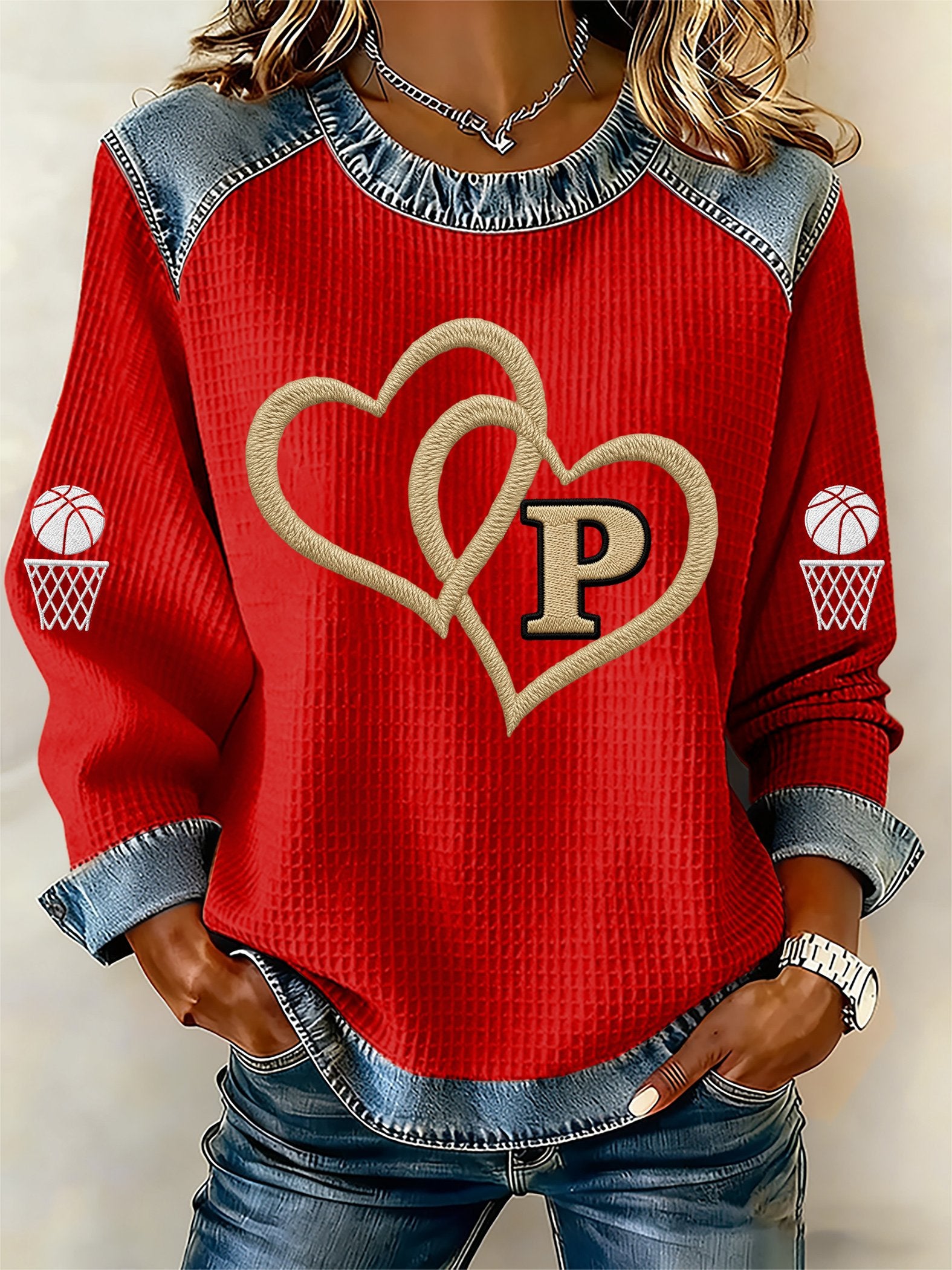 Women's Basketball Print Casual Top